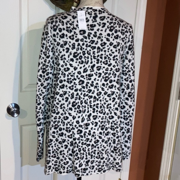 NWT Loft Animal Print Cotton Sweater Sz XLarge White Black - Picture 5 of 8